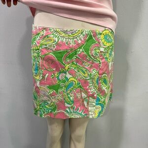 Size 4 Lilly Pulitzer Pink and Green Mini Skort